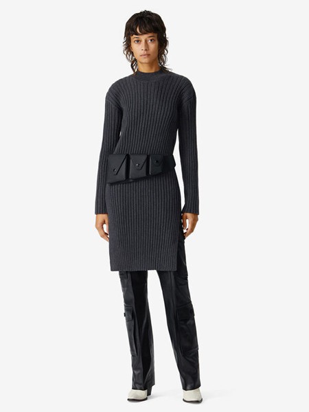 高田贤三休闲装2021秋冬季黑色包臀裙