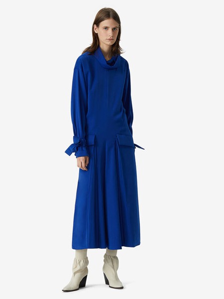 高田贤三休闲装2021秋冬季蓝色连衣裙