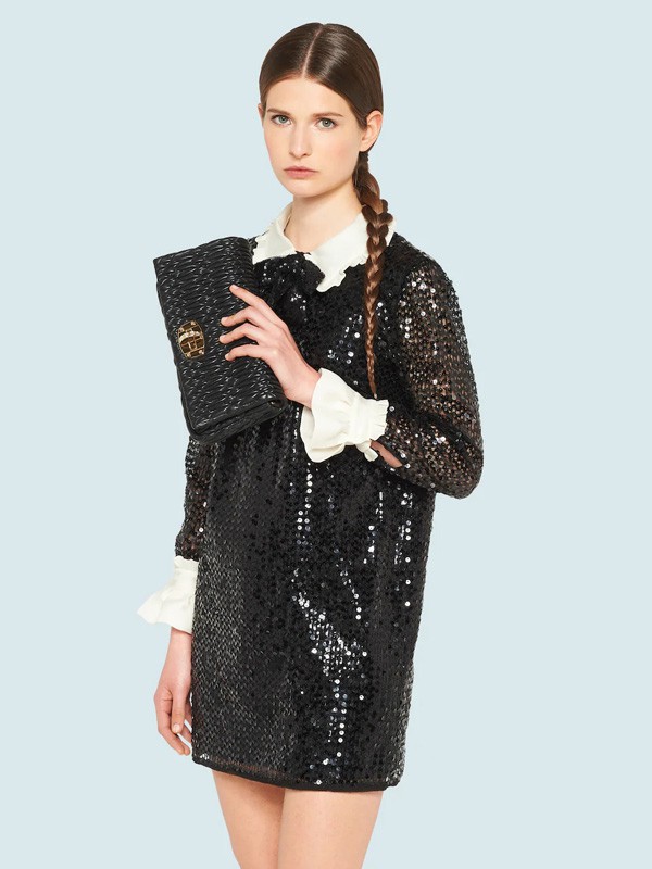 缪缪2022黑色风琴包