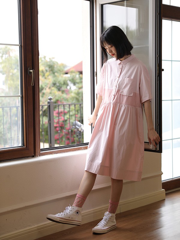 ​MO·陌女装2022春夏季粉色连衣裙