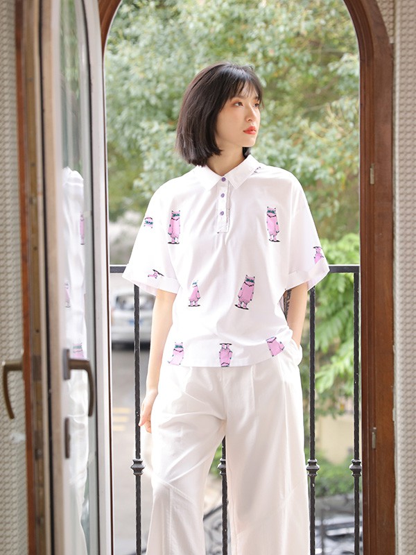 ​MO·陌女装2022春夏季白色阔腿裤