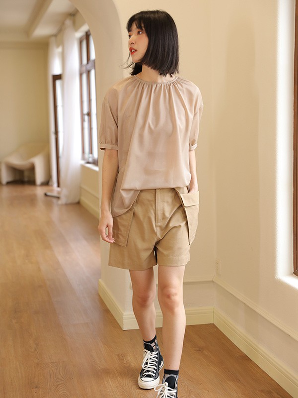 ​MO·陌女装2022春夏季棕色短裤