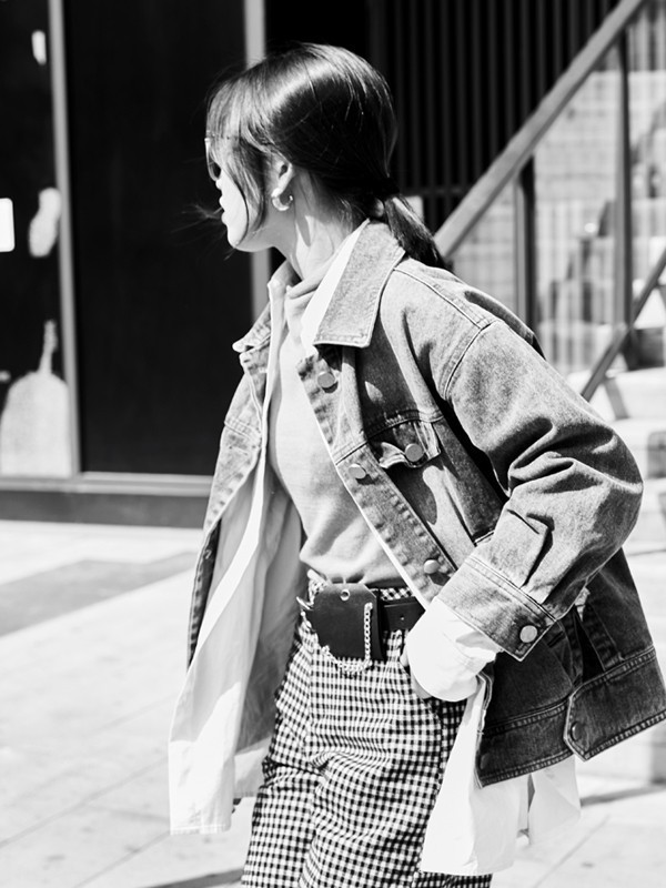 弥芙霏女装2021秋冬季蓝色外套