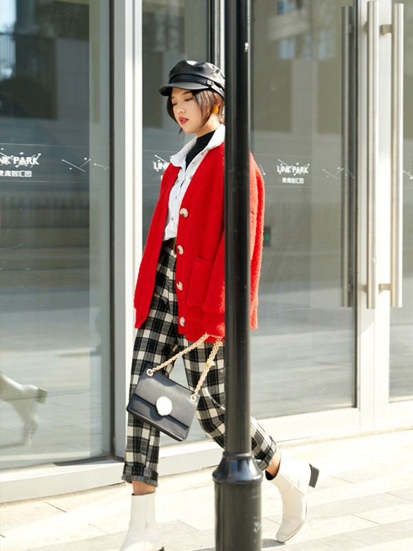 弥芙霏女装2021秋冬季黑色长裤