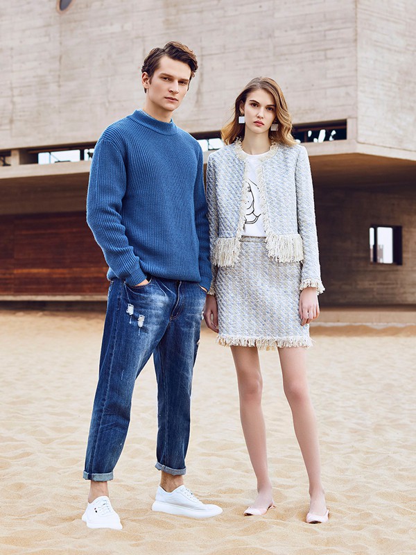 弥芙霏女装2021秋冬季白色套装