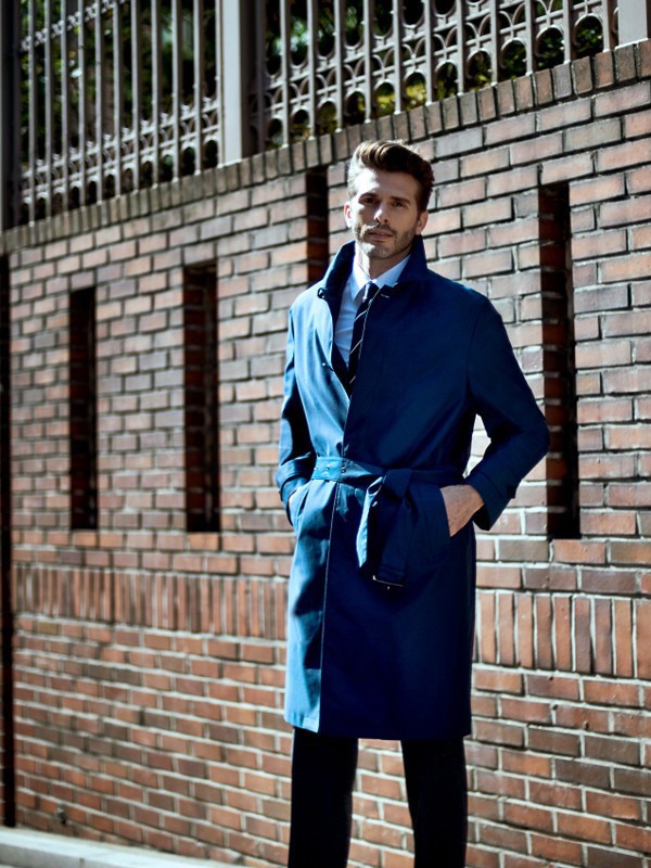 maestro男装2021秋冬季藏蓝色大衣