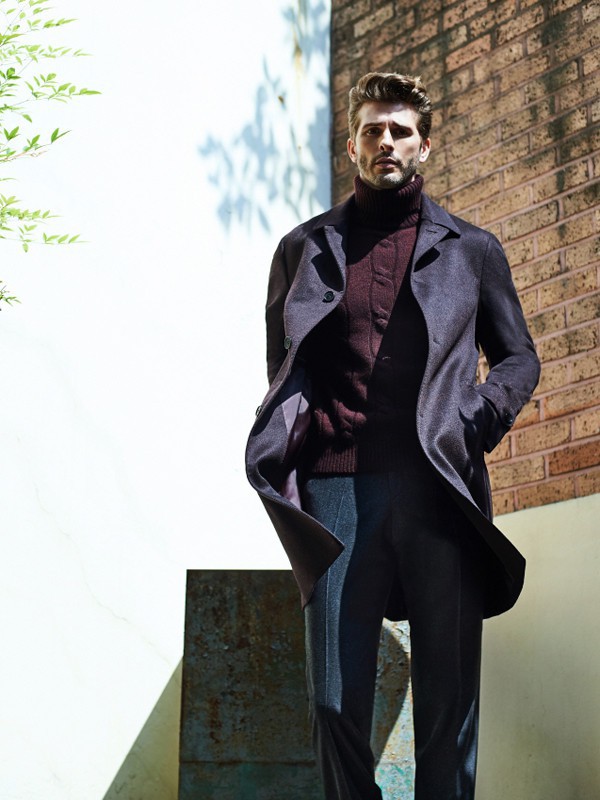 maestro男装2021秋冬季紫色大衣