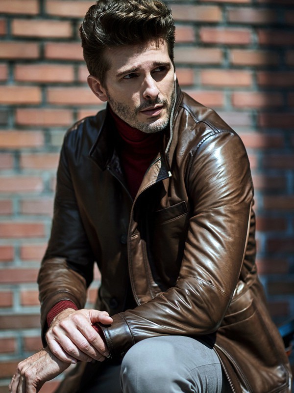 maestro男装2021秋冬季咖啡色外套