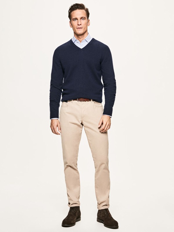 哈克特男装2021秋冬季卡其色背心