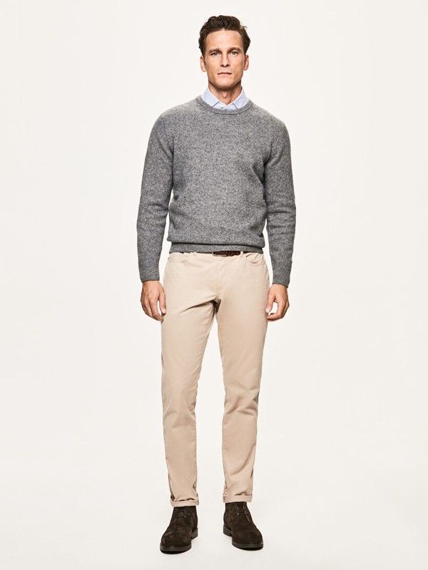 哈克特男装2021秋冬季灰色T恤