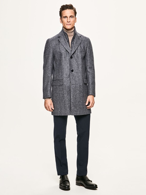 哈克特男装2021秋冬季灰色外套