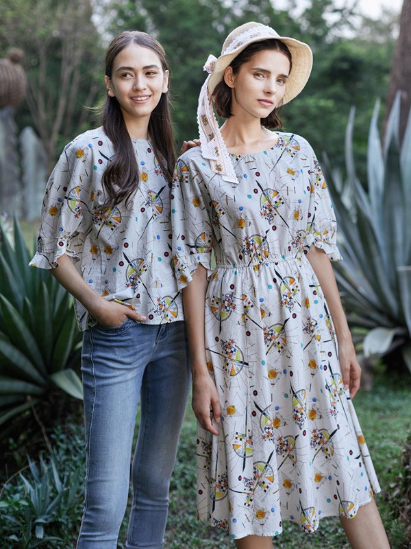 认同女装2022春夏季灰色连衣裙