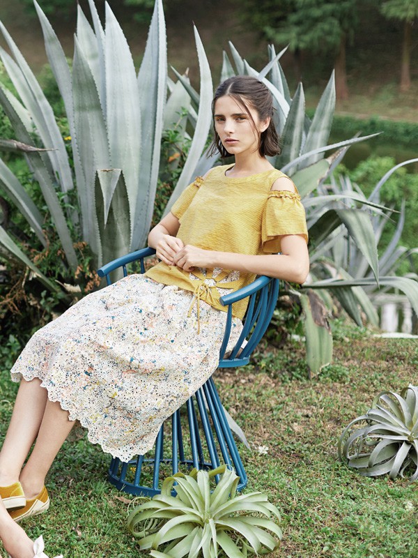 认同女装2022春夏季白色半身裙