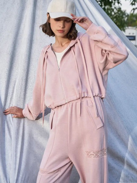 认同女装2022春夏季粉色长裤