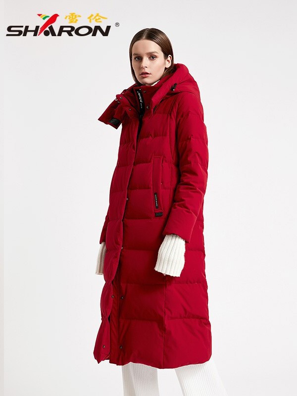 雪伦2021秋冬季红色棉服