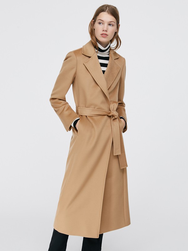 MAX&CO.女装2022秋冬季卡其色大衣