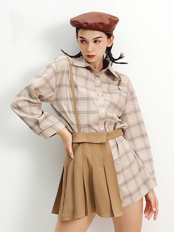 芊素女装2022春夏季灰色衬衫