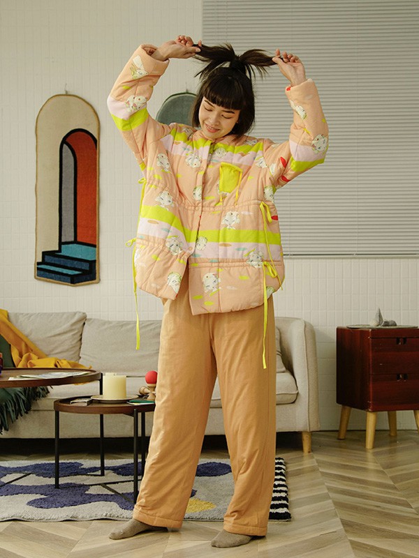 朵朵可可内衣2021秋冬季卡其色家居服