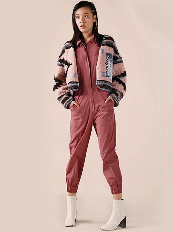 bernis2021秋冬季粉色外套