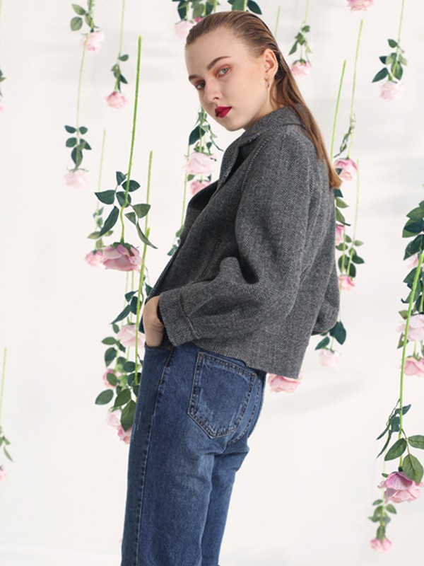 依路佑妮女装2021秋冬季藏蓝色长裤