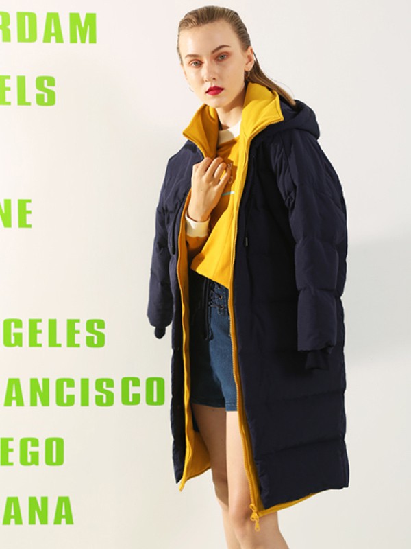 依路佑妮女装2021秋冬季黑色棉服