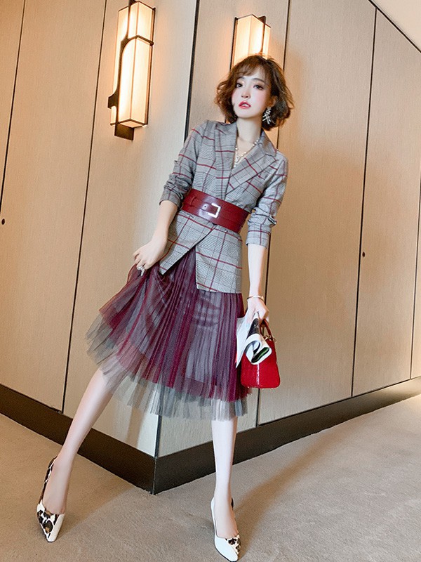 缪可2022春夏季灰色西装