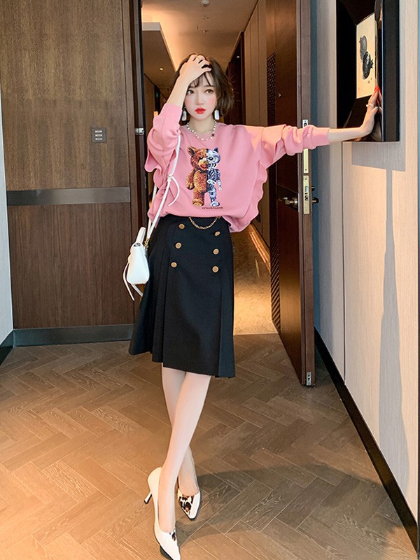 缪可2022春夏季粉色T恤