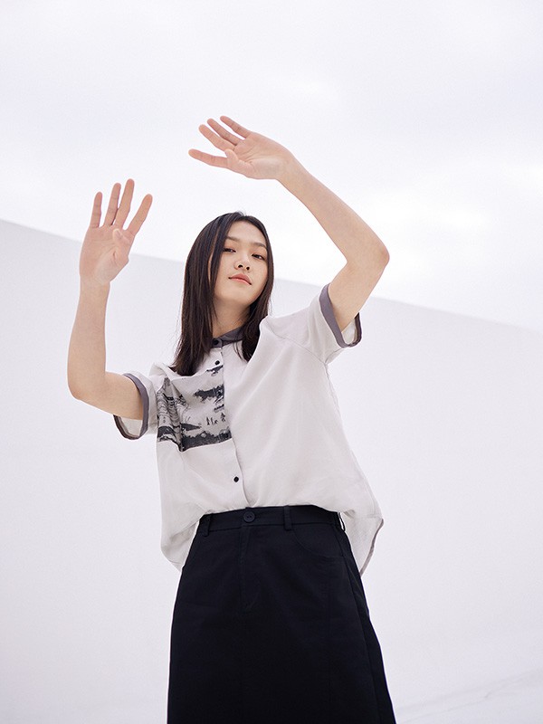 堓上2022春夏季白色衬衫