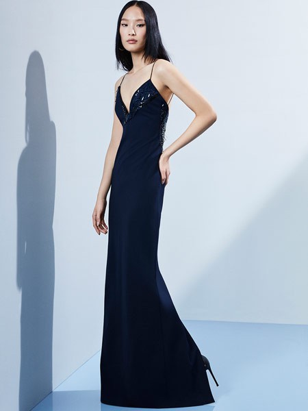 BELFE2022春夏季黑色吊带裙