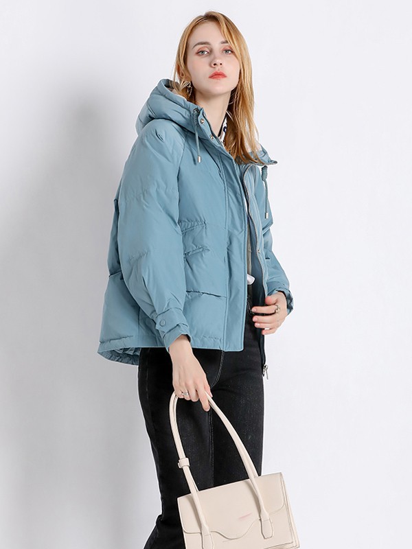 伊芙心悦2021秋冬季蓝色派克服