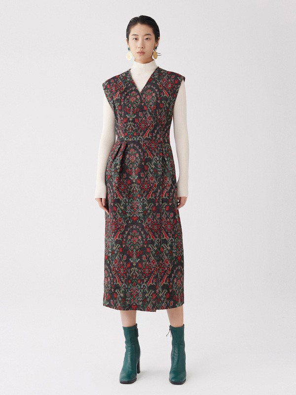 朱崇恽2021秋冬季黑色连衣裙