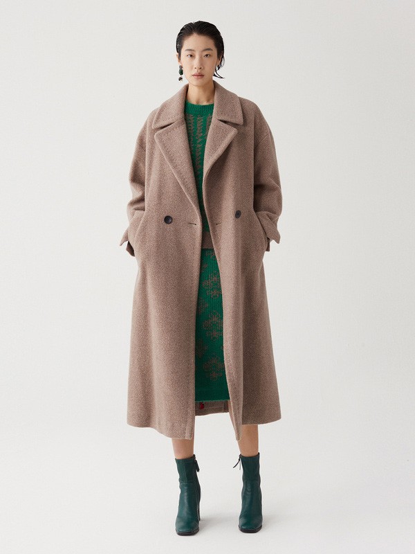 朱崇恽2021秋冬季卡其色大衣