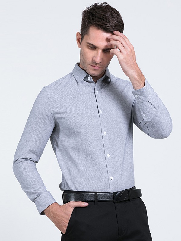 欧尼杰男装2021秋冬季灰色衬衫