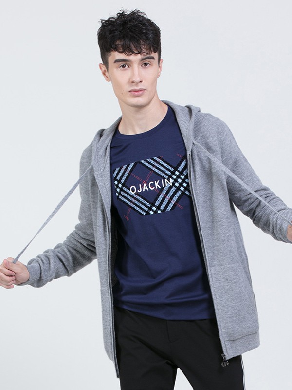 欧尼杰男装2021秋冬季灰色外套