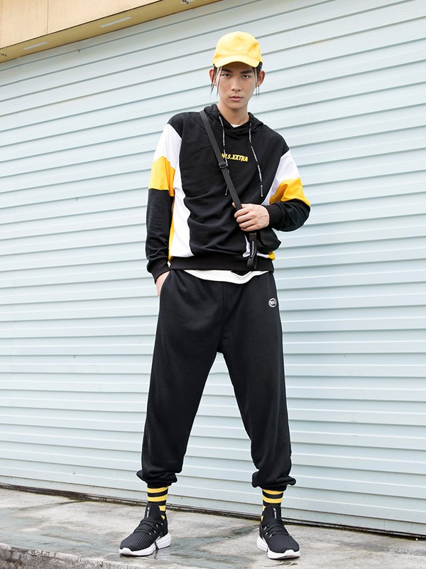 乔丹休闲装2021秋冬季黑色长裤