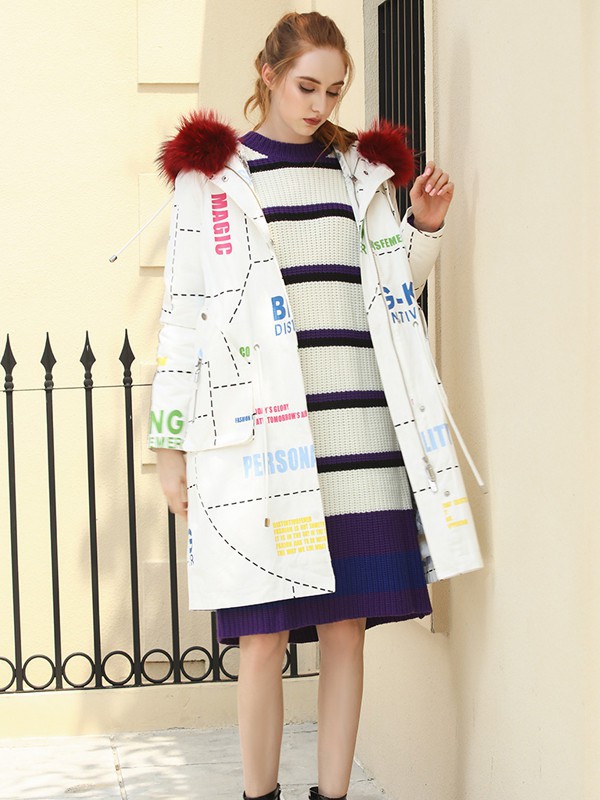 蒂斯弗2021秋冬季白色棉服