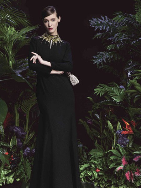 欧柏帝姿女装2022春夏季黑色连衣裙