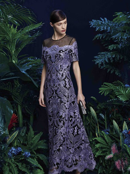 欧柏帝姿女装2022春夏季紫色连衣裙