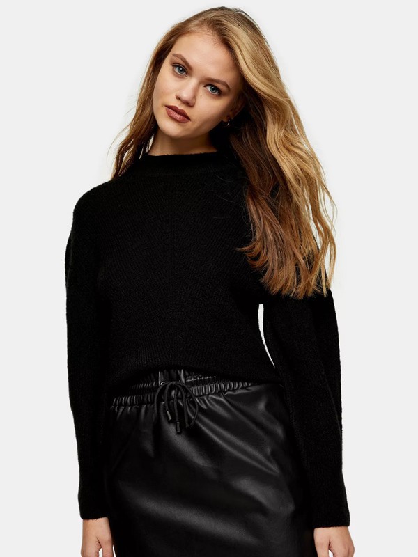 topshop2021秋冬季黑色短裙