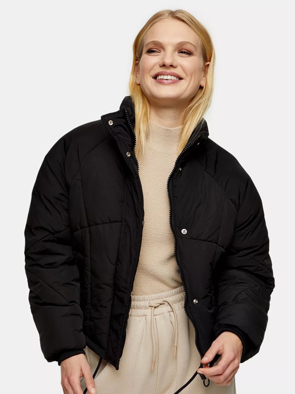 topshop2022秋冬季黑色羽绒服