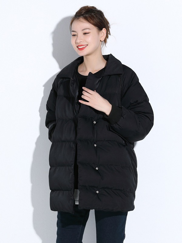 拼出完美女装2022秋冬季黑色棉服