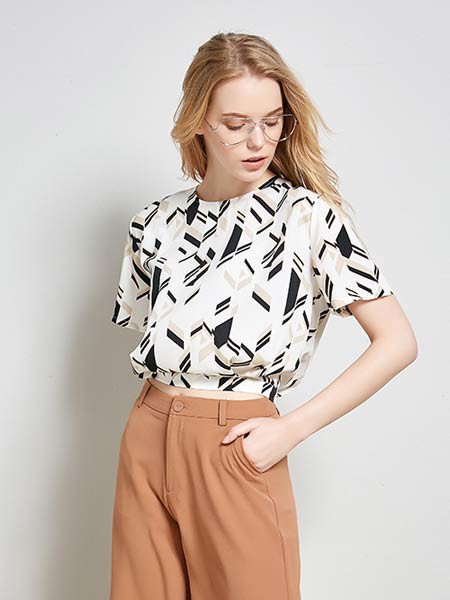 然彩女装2022春夏季白色雪纺衫