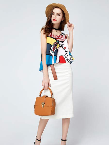 然彩女装2022春夏季白色包臀裙