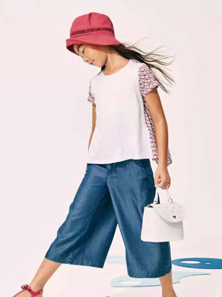 阿玛尼2022春夏季蓝色阔腿裤