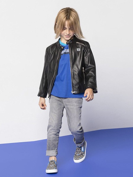 阿玛尼2022春夏季蓝色polo衫