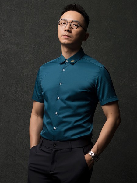 seno2022春夏季藏蓝色衬衫