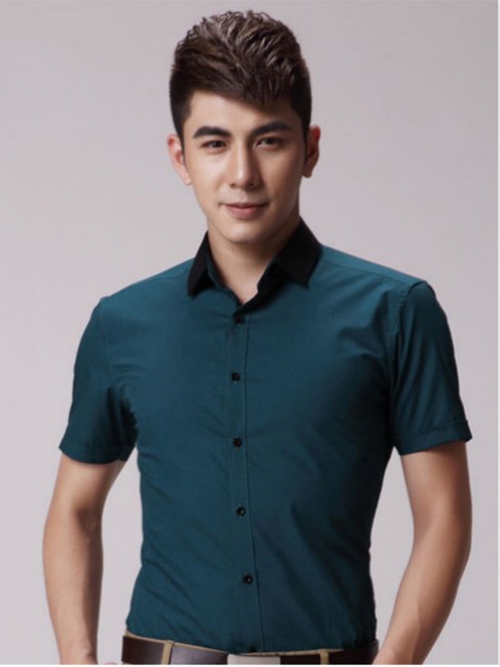 seno2022春夏季墨绿色衬衫