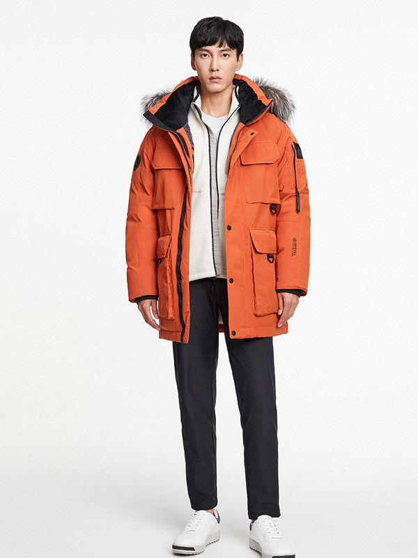 kolonsport运动装2021秋冬季橙色派克服