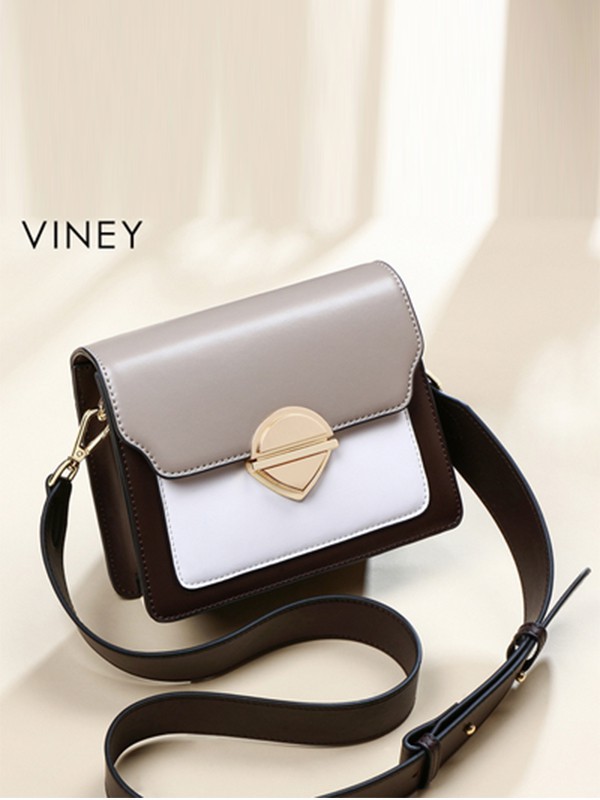 薇妮2022拼色单肩包