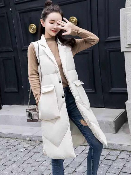 埃芙衣女装2021秋冬季白色马夹